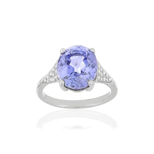 Bague or blanc saphir diamants