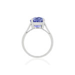 Bague or blanc saphir diamants - vue 2