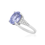 Bague or blanc saphir diamants - vue D1