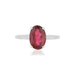 Bague or blanc tourmaline rose - vue 3