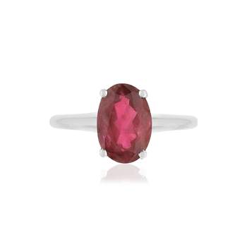 Bague or blanc tourmaline rose