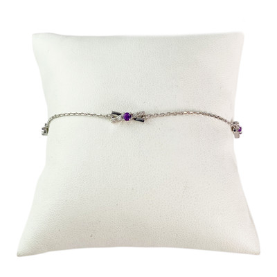 Bracelet or blanc 750 pierres - vue 1