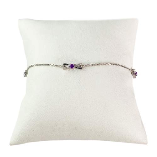 Bracelet or blanc 750 pierres