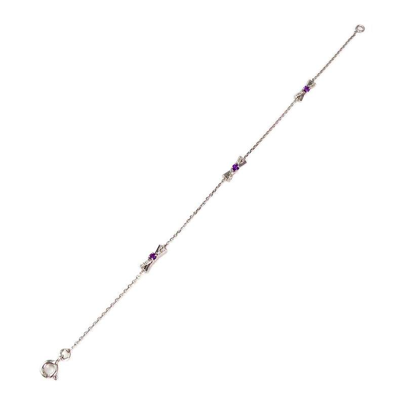 Bracelet or blanc 750 pierres - vue 2