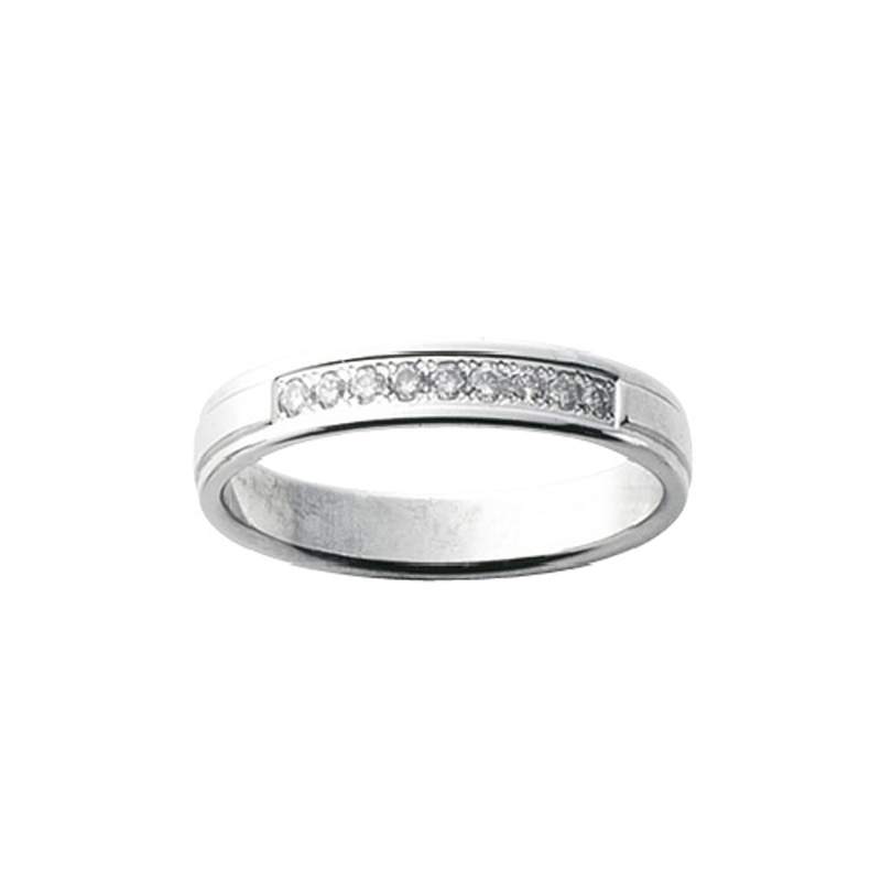Alliance or blanc 750 diamants 0.15 ct - vue 1