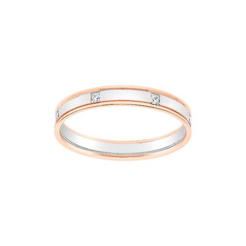 Alliance deux ors 750 diamant 0.06 ct