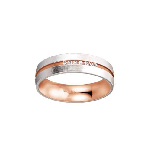 Alliance 2 ors blanc et rose diamant 0.07 ct