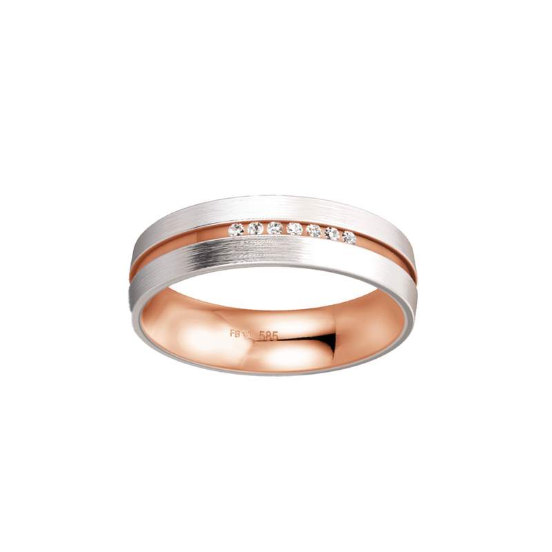 Alliance 2 ors blanc et rose diamant 0.07 ct - vue 1