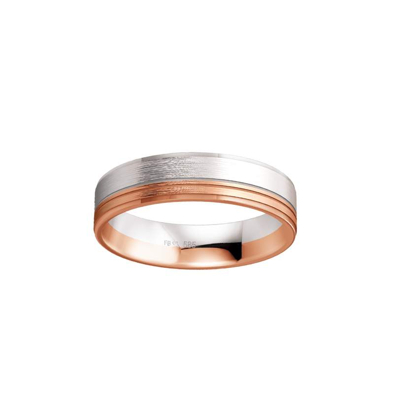 Alliance or 750 blanc et rose - vue 1