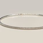 Second hand gold 750 white diamonds bangle - view 2