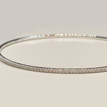 Tweedehands gouden 750 witte diamanten armband