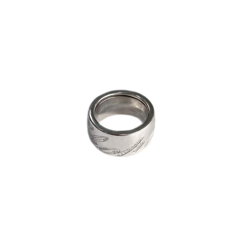 Bague Chopard tournante d'occasion or 750 blanc diamant - vue 1