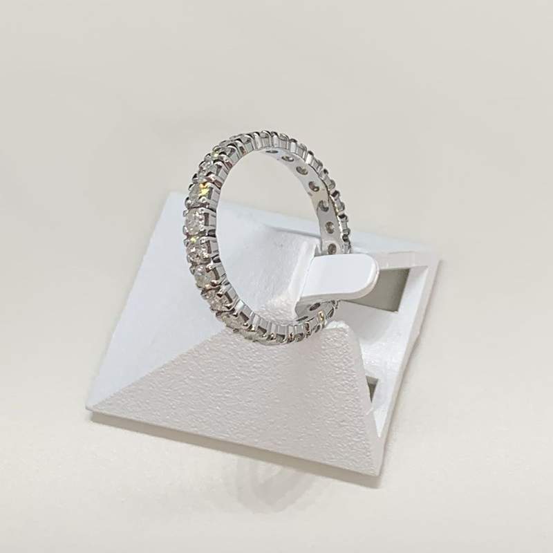 Bague d'occasion or 750 blanc tour complet diamants - vue 2