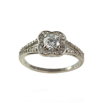 Bague d'occasion or 750 blanc diamants