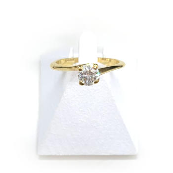 Solitaire tweedehands goud 750 gele diamant