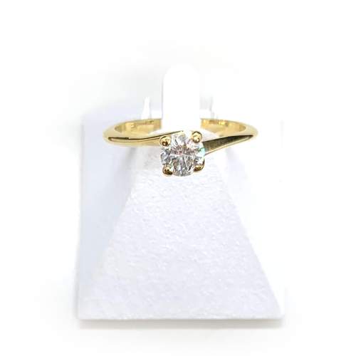 Solitaire second hand gold 750 yellow diamond