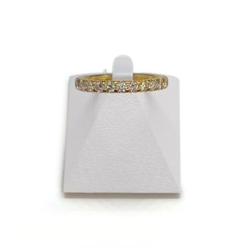 Tweedehands 750 geelgouden ring met diamanten