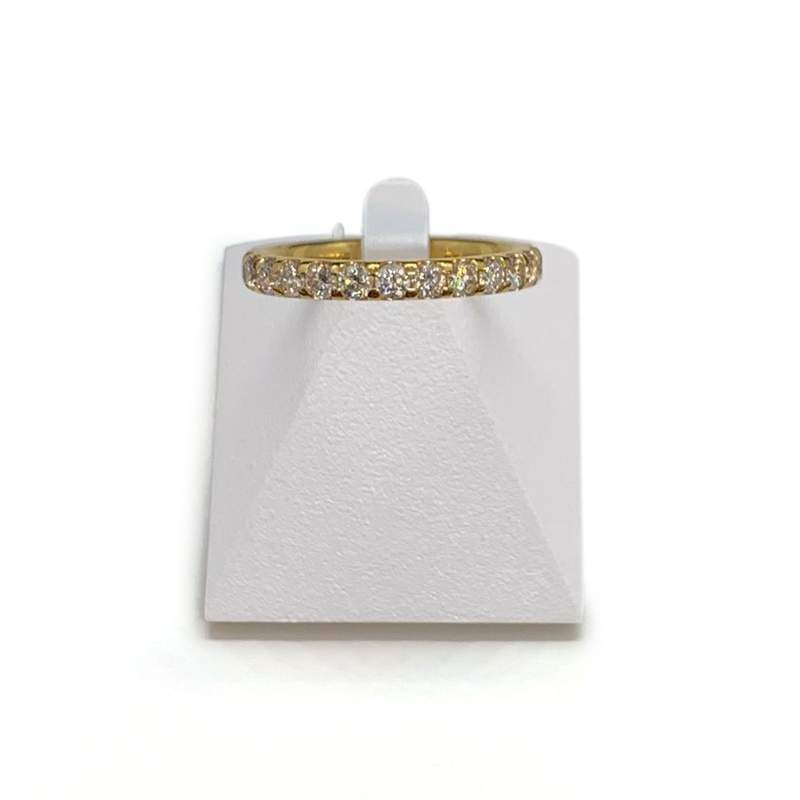 Bague d'occasion or 750 jaune tour complet diamants - vue 1
