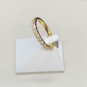 Tweedehands 750 geelgouden ring met diamanten