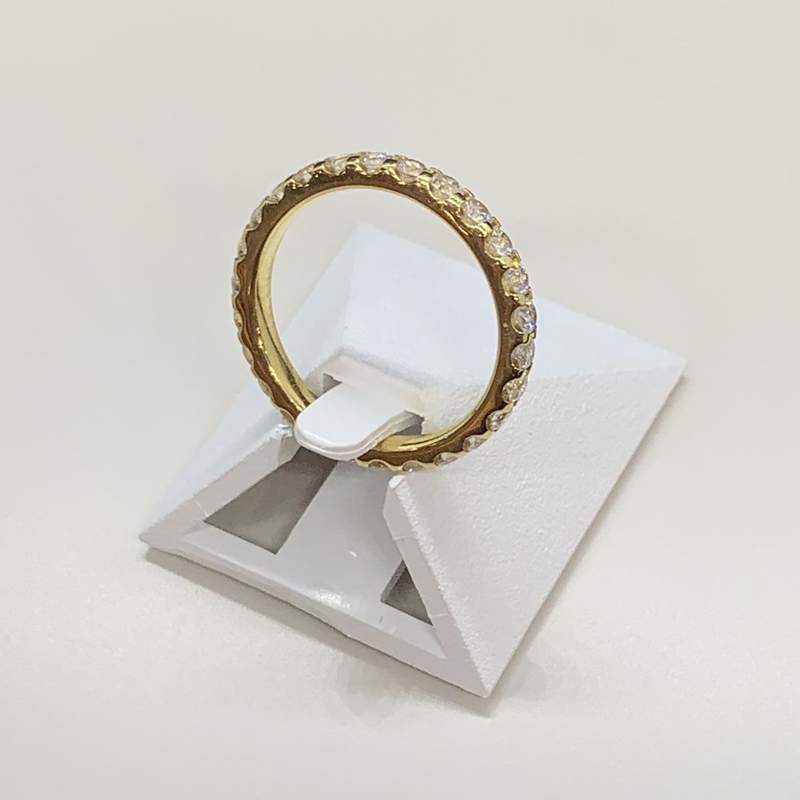 Bague d'occasion or 750 jaune tour complet diamants - vue 3