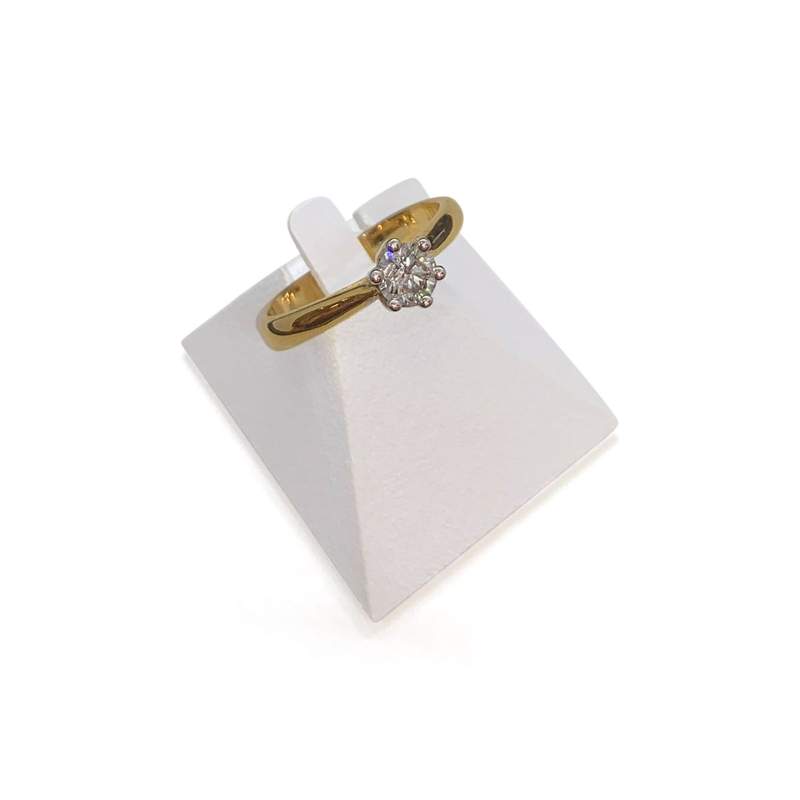 Solitaire d'occasion 2 ors 750 diamant - vue 1