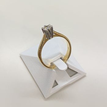 Solitaire tweedehands 2 goud 750 diamant