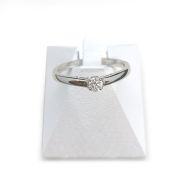 Solitaire d'occasion or 750 blanc diamant 0.10 carat