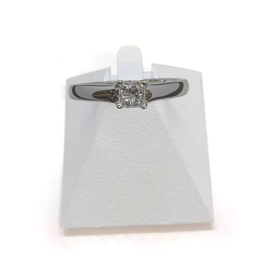 Solitaire d'occasion or 750 blanc diamant - vue 1