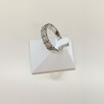 Bague d'occasion or 750 blanc demi tour diamants - vue 2