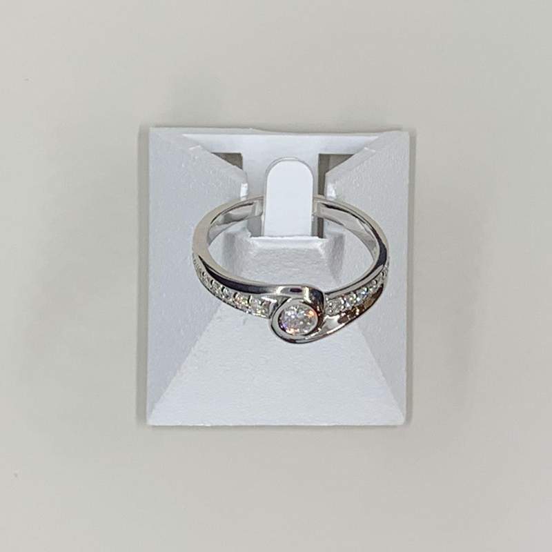 Bague d'occasion or 750 blanc diamants - vue 3