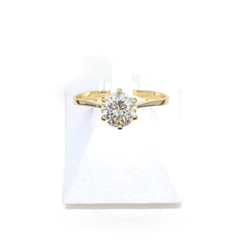Solitaire tweedehands goud 750 gele diamant