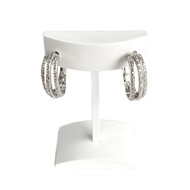 Boucles d'oreilles d'occasion or 750 blanc diamants