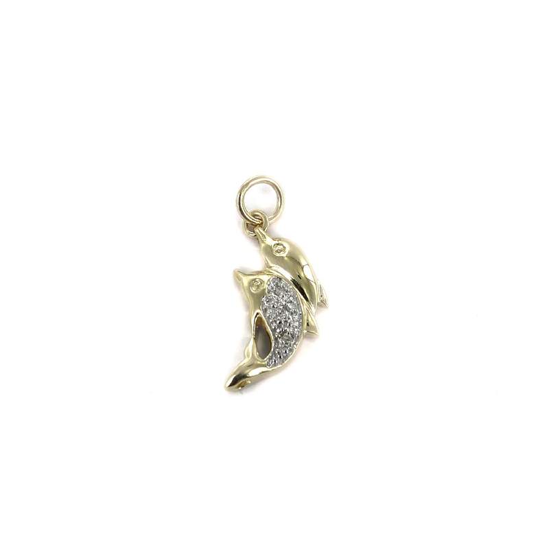 Pendentif d'occasion 2 ors 585 diamants - vue 1