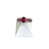 Bague d'occasion or 750 blanc rubis diamants - vue V1