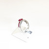 Bague d'occasion or 750 blanc rubis diamants - vue V2