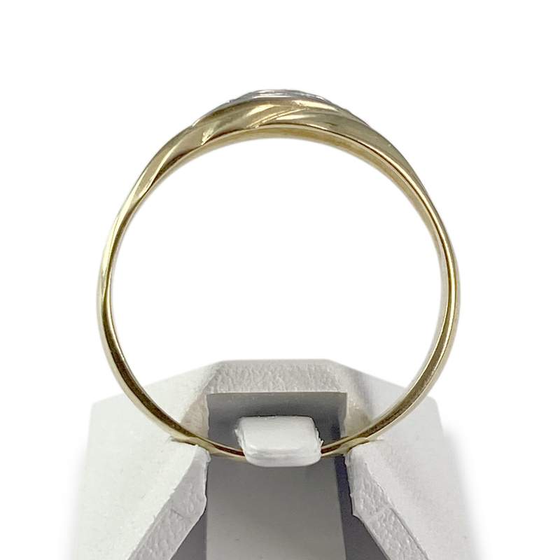 Second hand gold ring 750 yellow diamonds - view 3