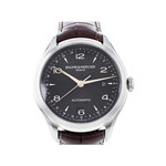 Montre d'occasion Baume & Mercier Clifton homme acier bracelet cuir noir - vue 1