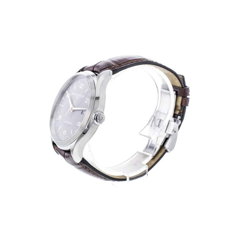 Montre d'occasion Baume & Mercier Clifton homme acier bracelet cuir noir - vue 2