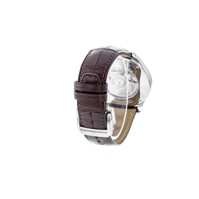 Montre d'occasion Baume & Mercier Clifton homme acier bracelet cuir noir - vue 3