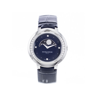 Montre d'occasion Baume & Mercier Promesse femme acier cuir noir - vue 1