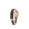 Montre d'occasion Cartier Baignoire femme or rose 750 bracelet cuir marron - vue V3