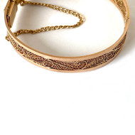 Bracelet jonc d'occasion or 750 rose motif fantaisie 60 mm
