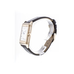 Montre d'occasion Jaeger Lecoultre Reverso homme automatique or 750 bracelet cuir noir - vue 2