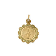 Médaille d'occasion or 750 jaune Vierge