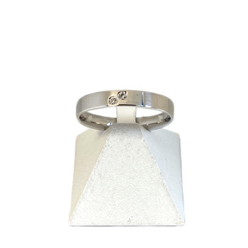 Bague d'occasion or 750 blanc diamant 3 mm