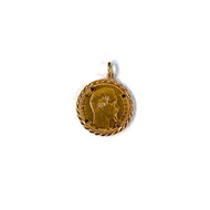 Pendentif d'occasion or 750 jaune médaille Napoléon 3