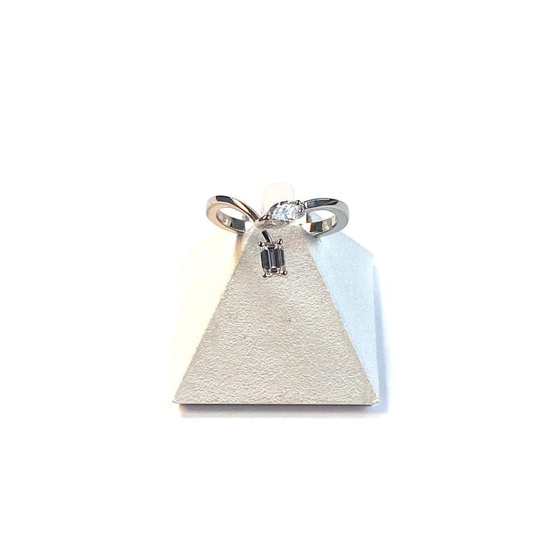 Pre-owned 750 white gold ring with diamonds - view 1