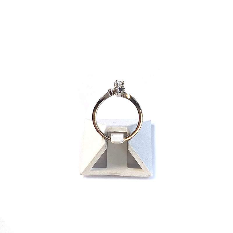 Second hand gold 750 white diamonds ring - view 3