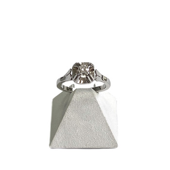 Solitaire d'occasion or 750 blanc diamant 0,20 carat