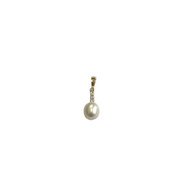 Pendentif d'occasion or 750 jaune perle de culture blanche et zirconias